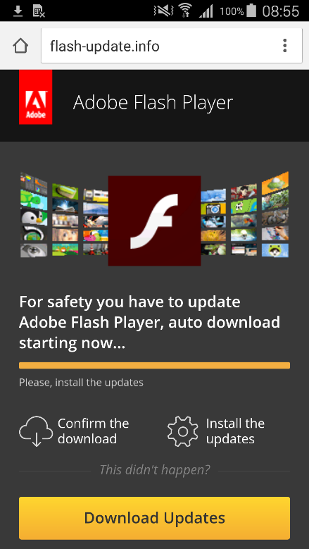 Nepridipravi so že večkrat izkoristili lažne nadgradnje medijskega predvajalnika Adobe Flash Player za razširitev svoje zlonamerne programske kode. | Foto: ESET