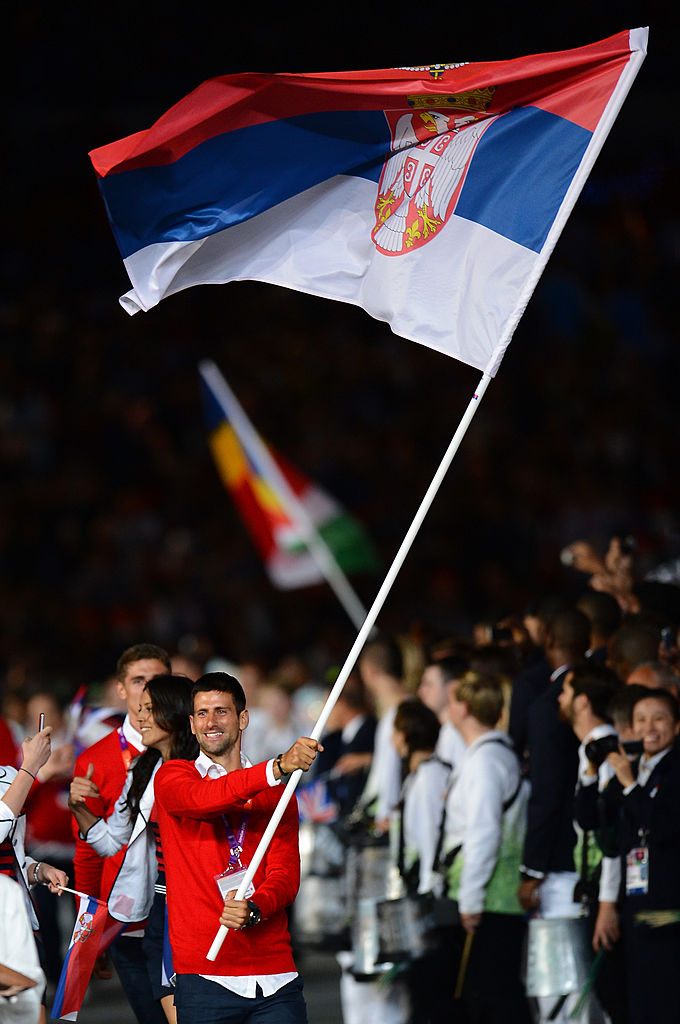 Novak Đoković je zastavo nosil že na OI v Londonu. | Foto: Gulliver/Getty Images