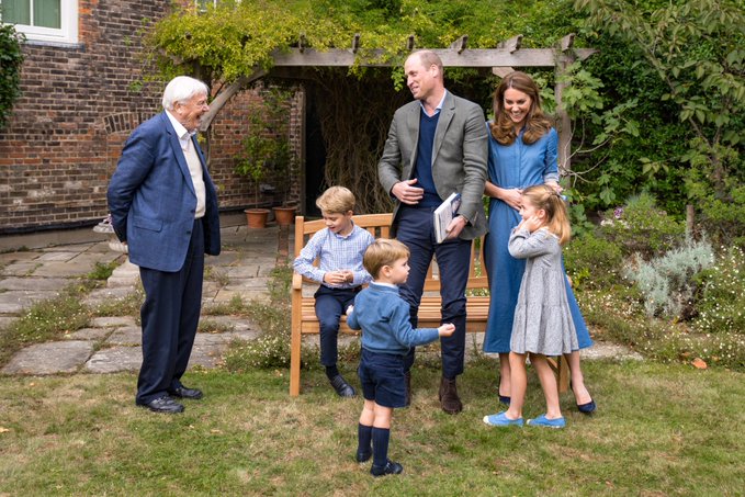 David Attenborough pri Williamu in Kate ter njunih otrocih | Foto: Twitter/KensingtonRoyal