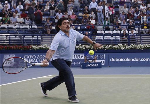 Argentinski nogometaš je bil spreten tudi pri tenisu.  | Foto: Guliverimage/Vladimir Fedorenko