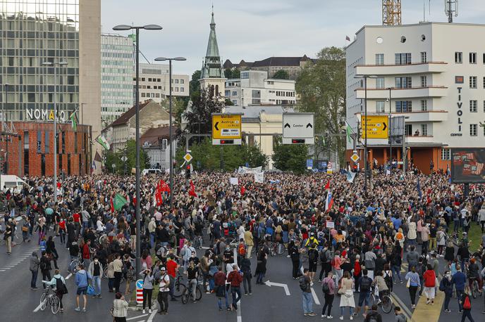 Protest v Ljubljani 28. maja 2021 | Eden najbolj množičnih protestov v Sloveniji v zadnjih letih je bil 28. maja 2021. | Foto Guliverimage