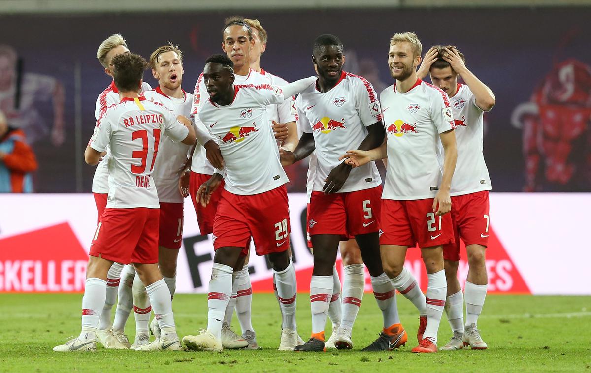 RB Leipzig | Veselje Kevina Kampla in soigralcev pri RB Leipzigu. | Foto Getty Images