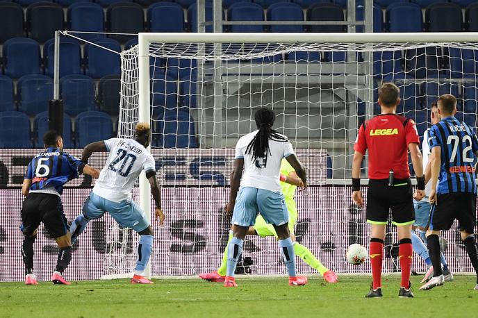 Atalanta Lazio | Trenutek, ko je Atalanta proti Laziu poskrbela za popoln preobrat in zmago s 3:2. | Foto Reuters
