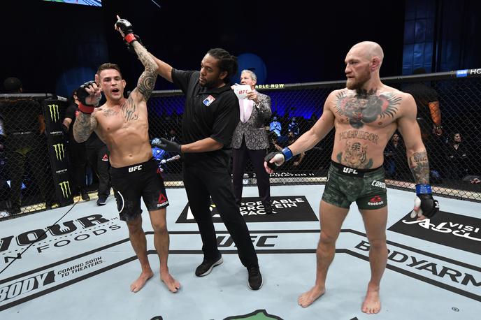 Conor McGregor, Dustin Poirier | Dustin Poirier je v Abu Dabiju šokiral svet in ustavil največjo globalno zvezdo v UFC. | Foto Reuters