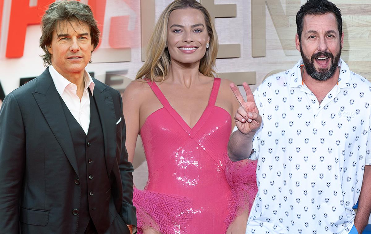 Tom Cruise, Margot Robbie, Adam Sandler | Nekateri, ki se jim je uspelo uvrstiti na lestvico, so tudi med nominiranci za prihajajoče filmske nagrade oskar. | Foto Guliverimage