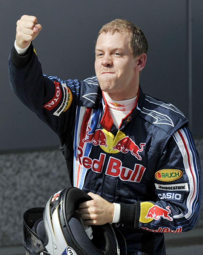 Takole je Vettel spomladi 2009 prvič slavil kot dirkač Red Bulla. | Foto: Guliverimage