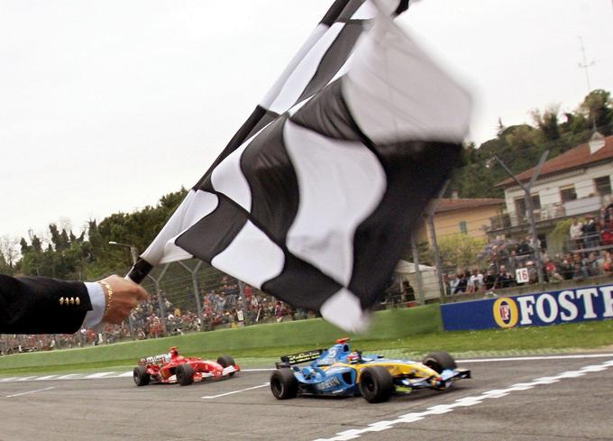 Prva velika zmaga Alonsa, v boju s Schumacherjem na dirkališču Enzo in Dino Ferrari. | Foto: AP / Guliverimage