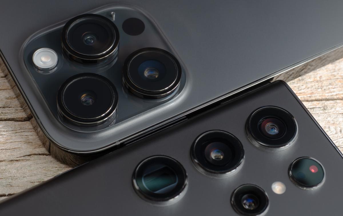 iPhone, Samsung | Apple iPhone 14 Pro in Samsung Galaxy S22 Ultra | Foto Shutterstock