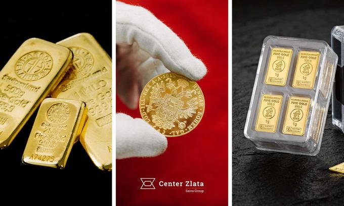 Naložbeno zlato je v obliki plemenitih kovin in zlatih kovancev. | Foto: Center Zlata