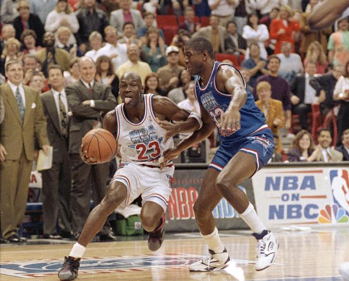 Michael Jordan in Magic Johnson na tekmi vseh zvezd 1992. | Foto: Guliverimage