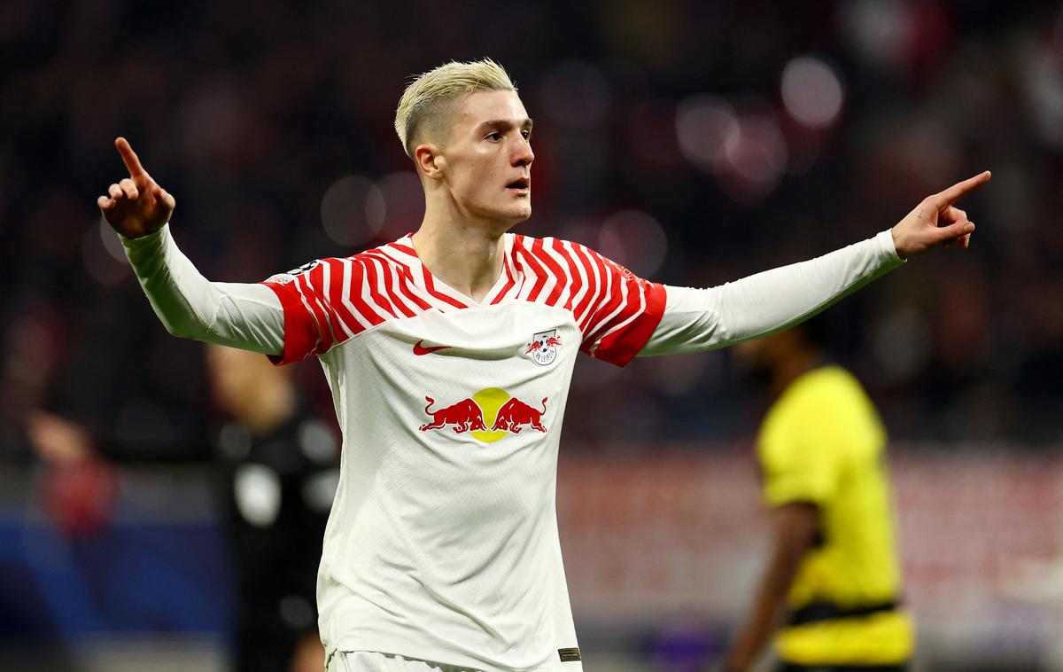 RB Leipzig Benjamin Šeško | Benjamin Šeško je dosegel svoj drugi gol v ligi prvakov. | Foto Reuters
