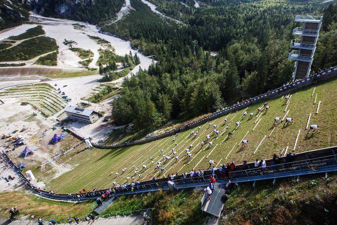 Esktremna preizkušnja v Planici je najtežja v seriji tekov na smučarske skakalnice. | Foto: Grega Valančič/Sportida