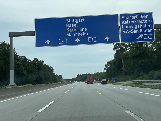 Začetni del poti po nemški avtocesti proti Stuttgartu. 
 | Foto: Gregor Pavšič