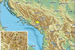 Močan potres v Črni gori, čutili so ga celo v Dalmaciji in Srbiji