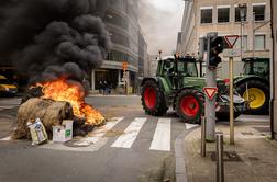 Kmetje znova zavzeli bruseljske ulice #video