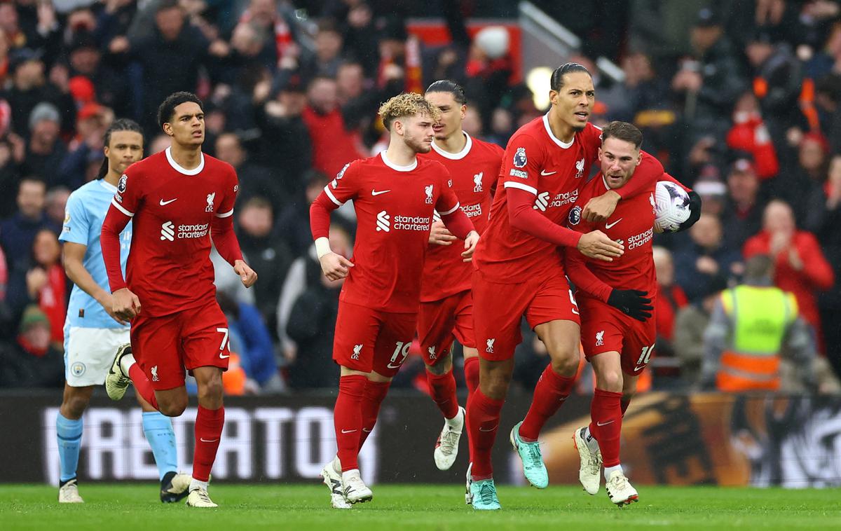 Liverpool - Manchester City | Na velikem derbiju na Anfieldu sta se v nedeljo pomerila Liverpool in Manchester City. | Foto Reuters