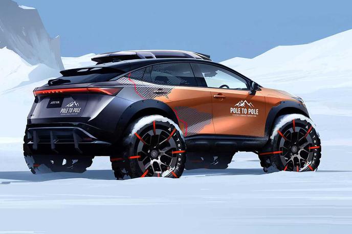 Nissan ariya | Za ta neverjetni podvig bodo seveda močno izboljšali električni Nissanov model ariya. Z njim bodo morali namreč premagati tako led in sneg kot tudi neurejene ceste in gozdove. | Foto Nissan