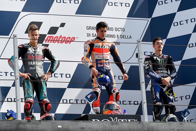 Najboljši trije z današnje dirke v razredu motoGP. | Foto: Reuters