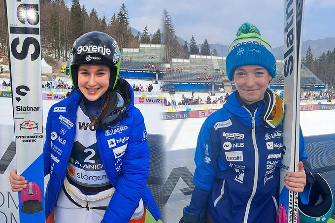 Teja Pavec in Silva Verbič se potegujeta za drugo žensko mesto na nedeljski mešani ekipni tekmi. | Foto: Alenka Teran Košir