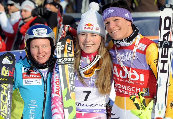 V sezoni 2008/09 je na slalomu za svetovni pokal v Garmischu zaostala le za Lindsey Vonn in drugouvrščeno Mario Riesch. | Foto: Guliverimage