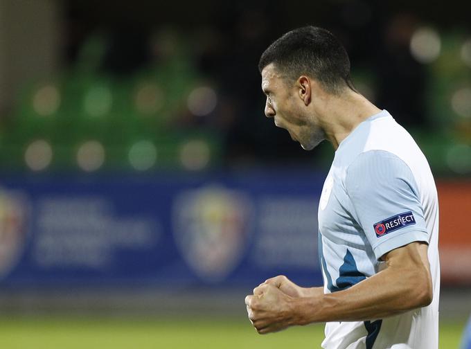 Haris Vučkić je prvi hat-trick v reprezentančnem dresu dočakal v osmem nastopu za Slovenijo. | Foto: Reuters