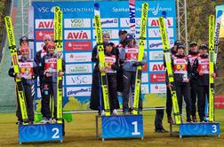 Slovenska četverica kljub skoku manj na zmagovalnem odru