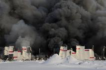 Požar v ruskem skladišču