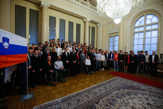 Predsednik države je sprejel številne slovenske olimpijce in olimpijke. | Foto: Anže Malovrh / STA