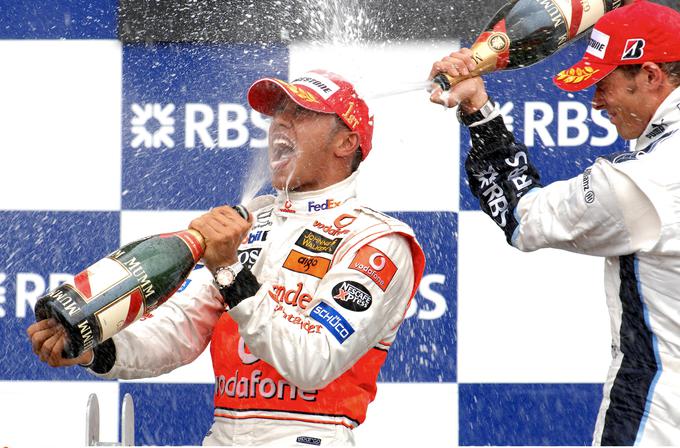 Lewis Hamilton, ko je leta 2007 prvič zmagal. Bilo je na VN Kanade. | Foto: Reuters