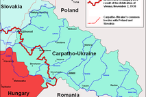 Zemljevid podkarpatske Ukrajine leta 1939