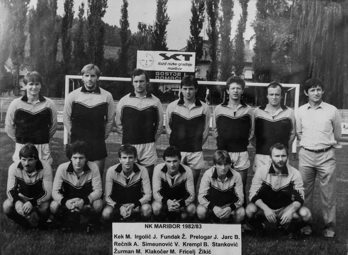 S Kekom in Irgoličem (na levi zgoraj) v dresu NK Maribor. Rečnik je desno zgoraj. | Foto: osebni arhiv Andrej Rečnik