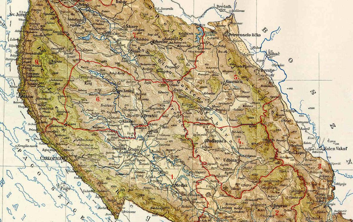 Zemljevid Like iz 19. stoletja | Foto commons.wikimedia.org