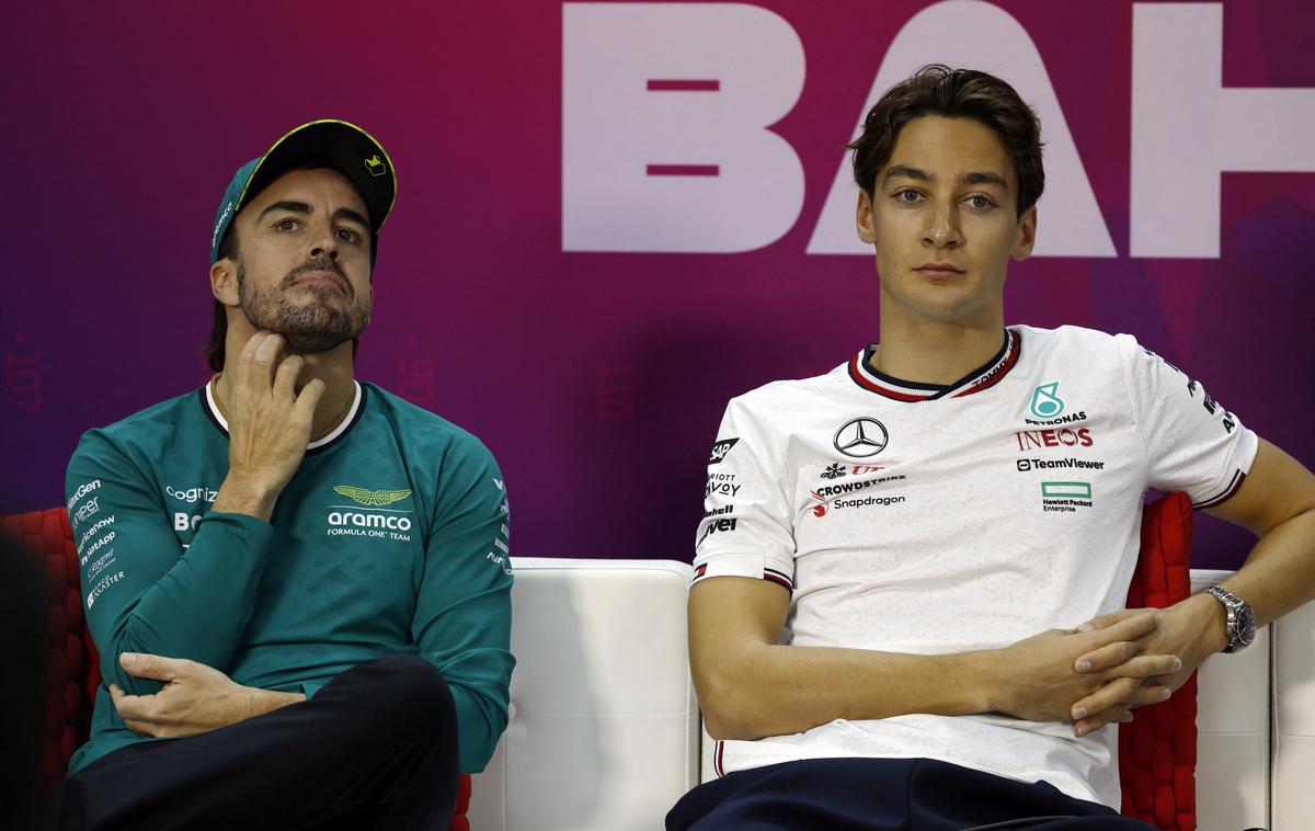 Bahrajn testiranja Fernando Alonso Aston Martin | Fernando Alonso in George Russell se zavedata, da bo Maxa Verstappna in Red Bull tudi letos težko premagati. | Foto Reuters