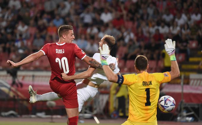 Srbska reprezentanca, ki bo letos nastopila na SP 2022, je 5. junija 2022 v Beogradu v ligi narodov premagala Slovenijo s 4:1. | Foto: Sportida