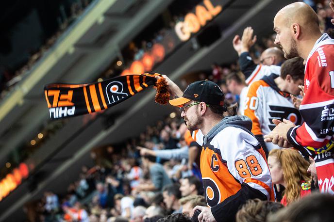 Chicago Blackhawks - Philadelphia Flyers NHL v Pragi 2019 | Hokejisti Philadelphie so se veselili zmage v Pragi. | Foto Grega Valančič/Sportida