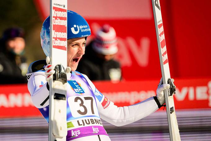 Eva Pinkelnig se veseli druge zmage ta konec tedna v Hinzenbachu. | Foto: Jure Makovec/STA