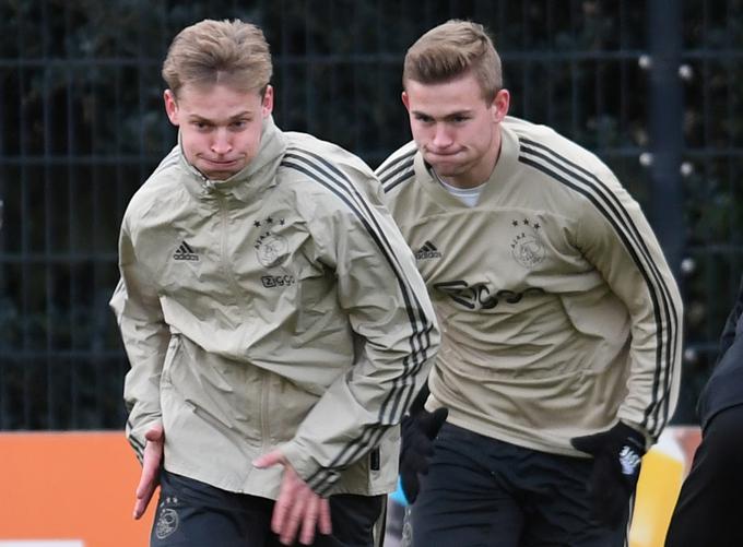 Matthijs de Ligt in Frenkie de Jong sta Ajaxu lani prinesla 160 milijonov evrov dobička. | Foto: Reuters
