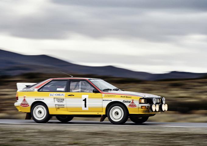 1983: prevlada Audijevega 265-kilovatnega petvaljnika na WRC. Hannu Mikkola je osvojil prvenstvo. Na fotografiji audi quattro A2, skupina B, letnik 1983. | Foto: Audi