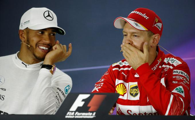 Prva favorita za zmago bosta tudi v Bahrajnu trikratni svetovni prvak Hamilton in štirikratni prvak Vettel. | Foto: Reuters