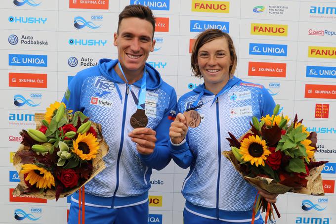 Luka Božič in Eva Terčelj sta bila na zadnji tekmi svetovnega pokala tretja, skupno pa sta se uvrstila na drugo mesto. | Foto: Nina Jelenc