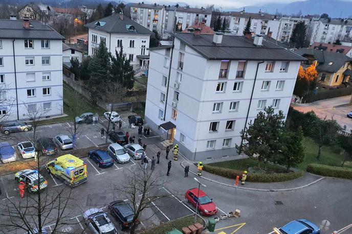 Prizorišče eksplozije plina v Kranju | V eksploziji je bilo poškodovanih 18 stanovanj.  | Foto PU Kranj