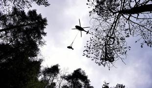 Gorski reševalci iz tolmuna s helikopterjem rešili podhlajenega mladega bika #foto #video