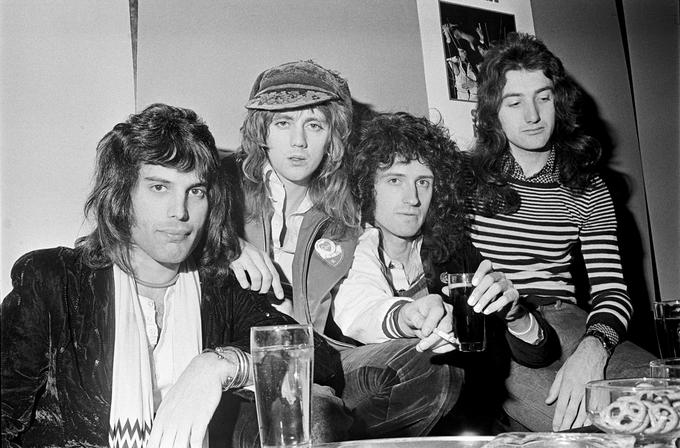 Freddie Mercury, Roger Taylor, Brian May in John Deacon leta 1974 | Foto: Guliverimage/AP