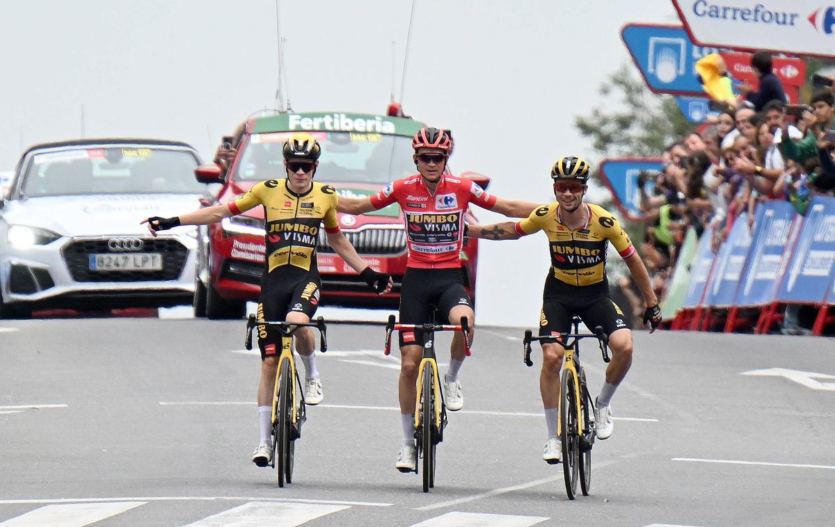 Primož Roglič, Jonas Vingegaard, Vuelta 2023 | Jumbo-Visma slavi zgodovinsko trojno zmago na tretjem grand touru sezone. | Foto Guliverimage