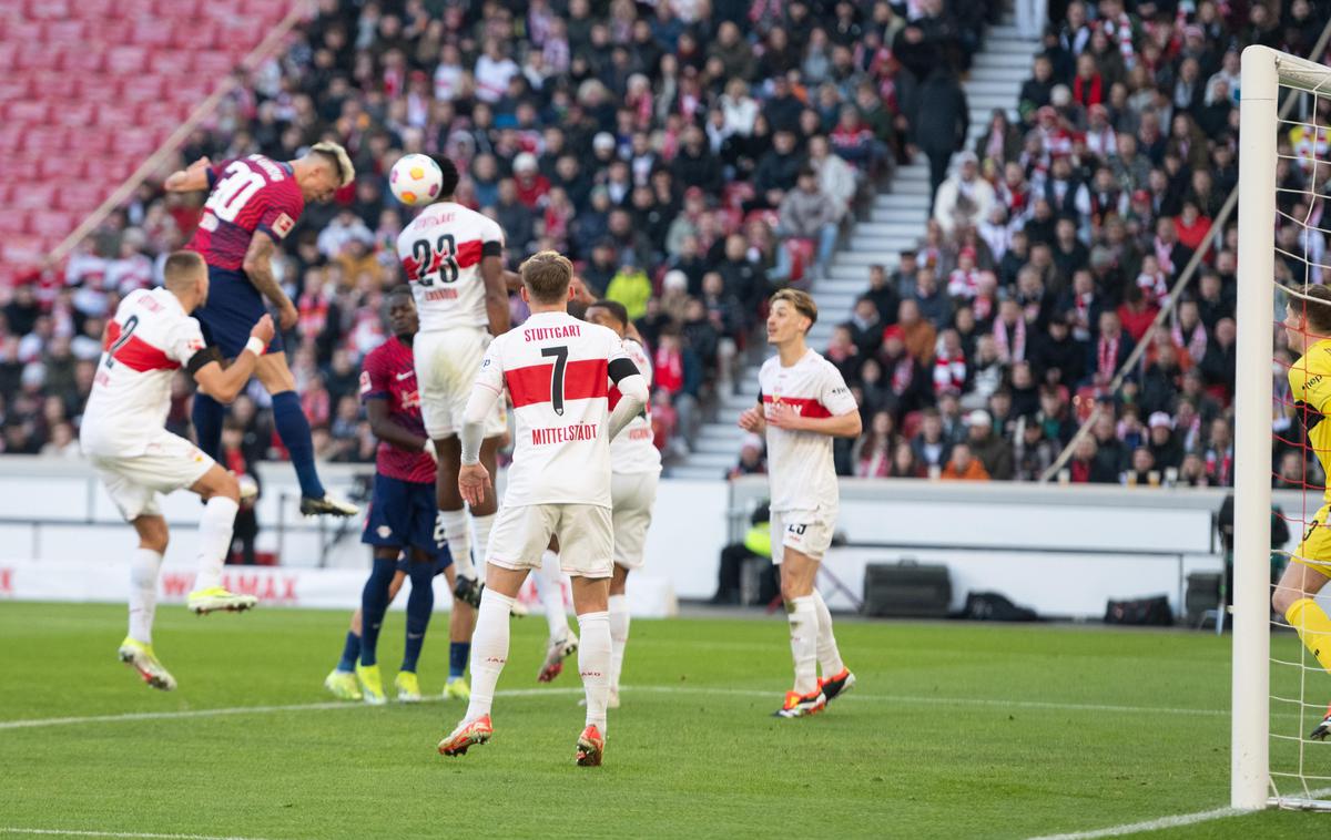 Benjamin Šeško Leipzig Stuttgart | Benjamin Šeško je znižal na 1:2. Njegov četrti gol v bundesligi. | Foto Guliverimage