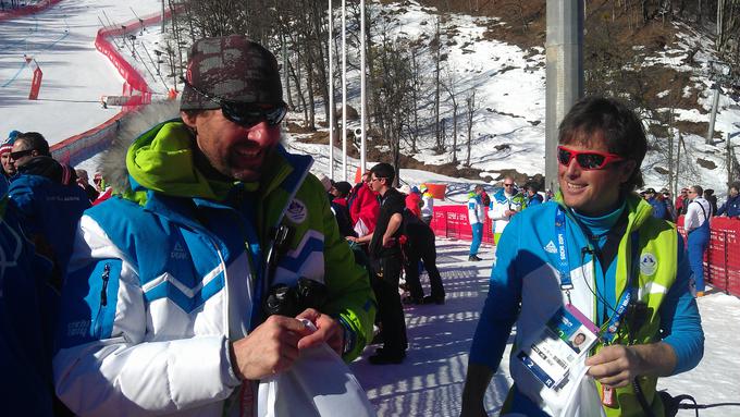 ZOI 2014: Andrea Massi in Mauro Pini sta se takole veselila Tinine zlate kolajne v smuku. Sledilo je še veleslalomsko zmagoslavje. | Foto: MaPa