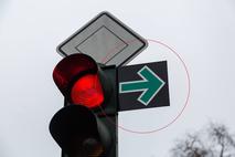 Semafor rdeča zavijanje v desno