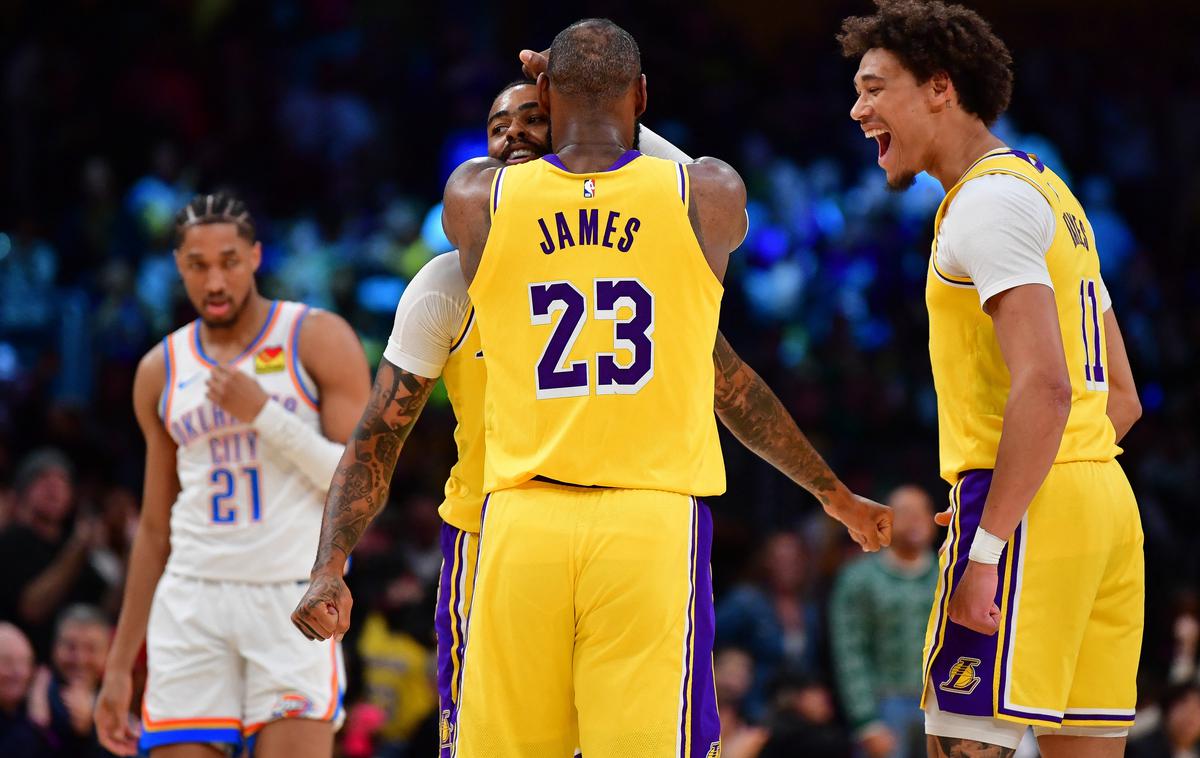 Los Angeles Lakers | Jezerniki so bili boljši od Oklahome Cityja, ki se je tako poslovila od vodilnega položaja na zahodu. | Foto Reuters