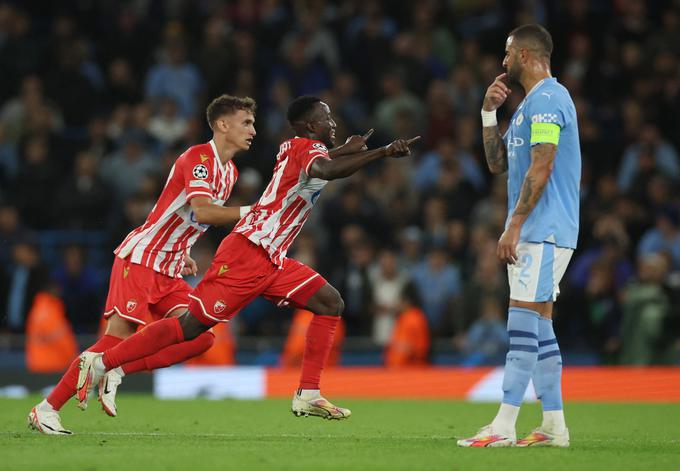 Ganec Osman Bukari je presenetil obrambo Manchester Cityja in ob koncu prvega polčasa premagal Edersona. | Foto: Reuters