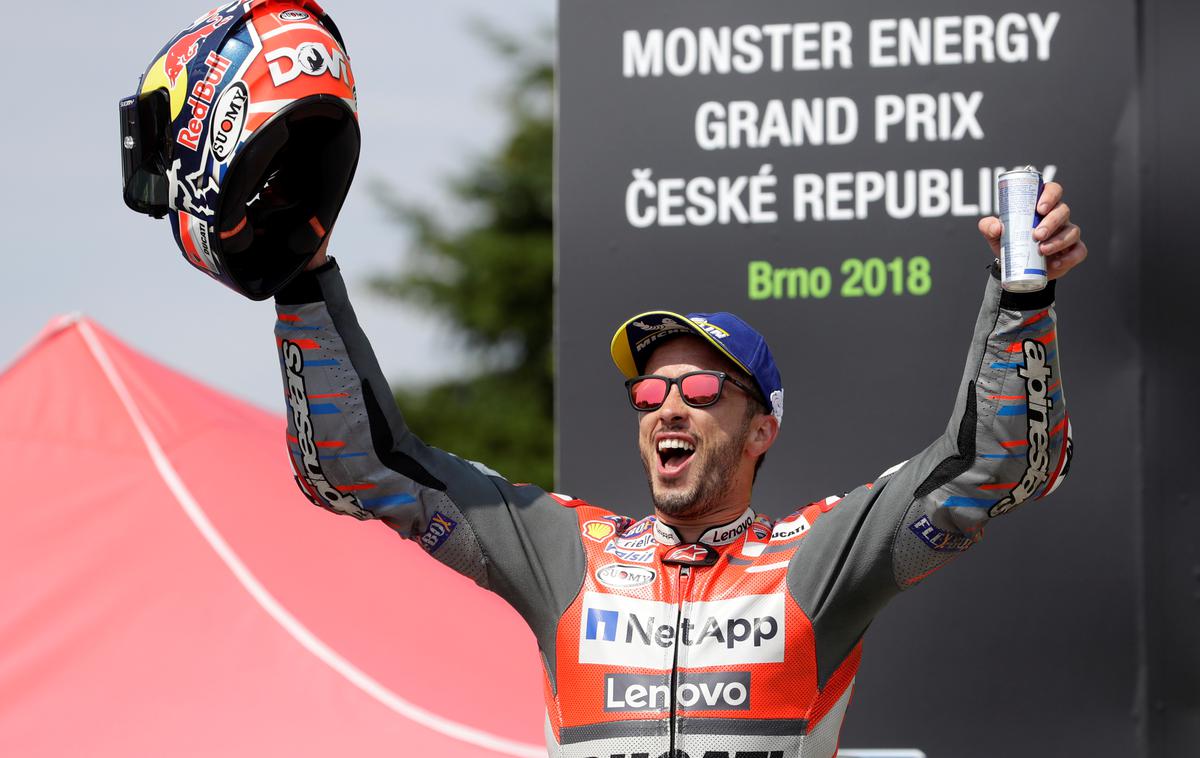 Andrea Dovizioso Brno | Andrea Dovizioso: Pričakoval sem, da bom hiter, ne pa da bom tako hiter. Razpletlo se je fantastično, čeprav sta bila Jorge in Marc blizu.  | Foto Reuters